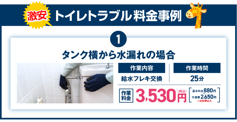 トイレトラブル料金事例
